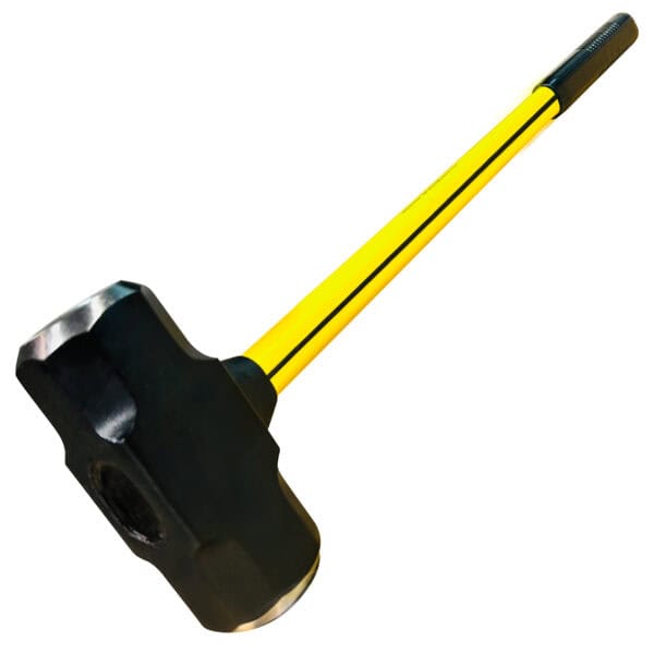 NUPLA® 8 lb Demolition Sledge Hammer with Overstrike Protection, Circular Stripe Grip, and 32 in Fiberglass Handle - Image 3