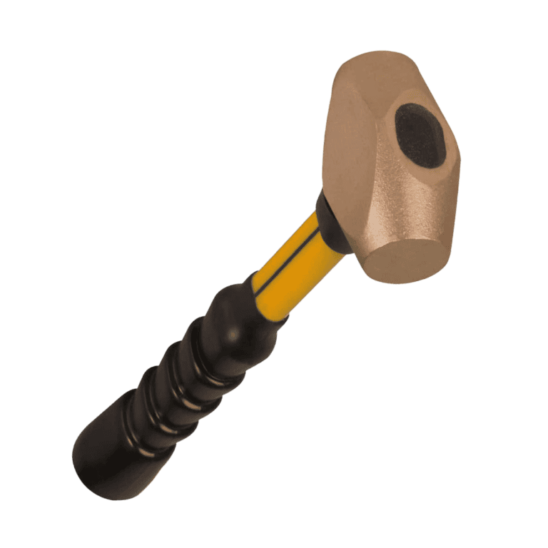 NUPLA® 2.5 lb Non-Sparking Brass Hammer with Overstrike Protection, 12 in Fiberglass Handle and Non-Slip Super Grip