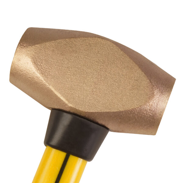 NUPLA® 2.5 lb Non-Sparking Brass Hammer with Overstrike Protection, 12 in Fiberglass Handle and Non-Slip Super Grip - Image 2