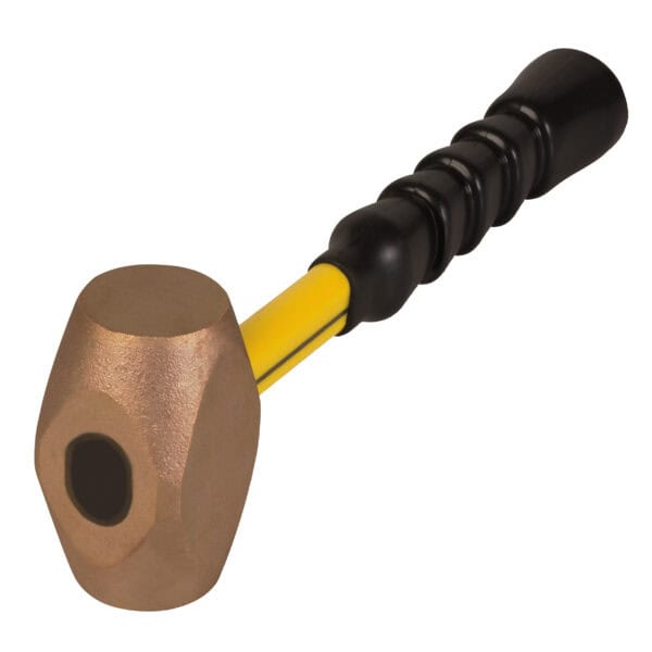 NUPLA® 4 lb Non-Sparking Brass Hammer with Overstrike Protection, 12 in Fiberglass Handle and Non-Slip Super Grip - Image 3