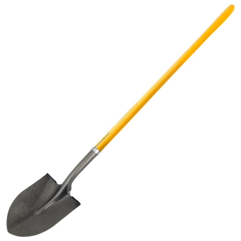 NUPLA® Round Point Shovel with Heavy-Duty 14 Gauge Hollow Back Steel Blade and 48 in ERGO POWER® Fiberglass Handle