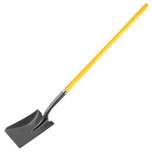 NUPLA® Square Point Shovel with Heavy-Duty 14 Gauge Hollow Back Steel Blade and 48 in ERGO POWER® Fiberglass Handle