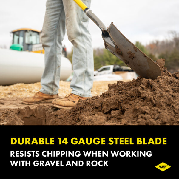 NUPLA® Sharp Shooter Drain Spade with Heavy-Duty 14 Gauge Hollow Back Steel Blade and 48 in ERGO POWER® Fiberglass Handle - Image 5