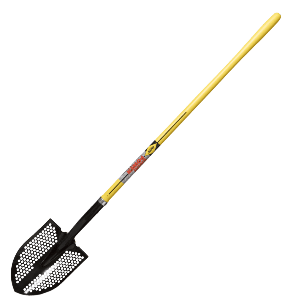 NUPLA® Round Point Mud Shovel with 16 Gauge Blade and 48 in ERGO POWER® Fiberglass Handle