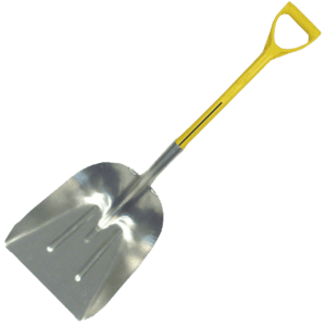 NUPLA® Aluminum Scoop Shovel with #10 Aluminum Scoop Blade and 27 in ERGO POWER® Fiberglass Handle