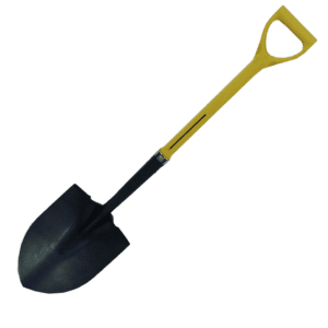 NUPLA® Round Point Shovel with 16 Gauge Blade and ERGO POWER® Fiberglass Handle
