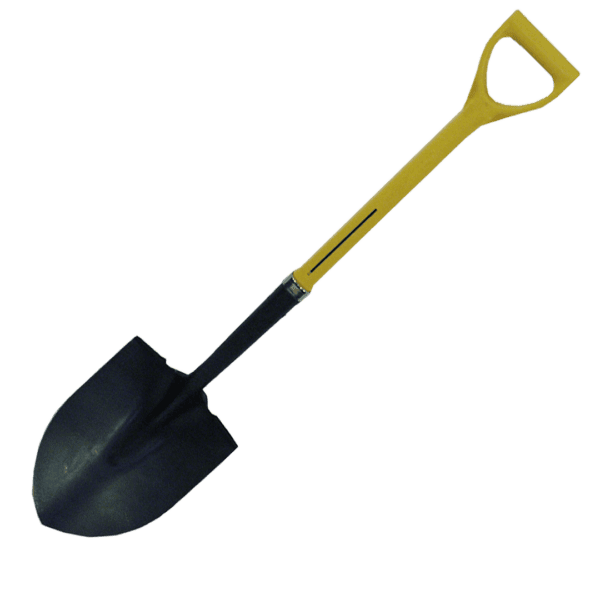 NUPLA® Round Point Shovel with 16 Gauge Blade and ERGO POWER® Fiberglass Handle