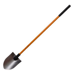 NUPLA® Non-Conductive Round Point Shovel with Power Pylon Solid Back Blade and 48 in Classic Fiberglass Handle