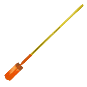 NUPLA® V-Type Trenching Shovel with 4 in Wide 14 Gauge Blade and 48 in ERGO POWER® Fiberglass Handle - Orange Blade