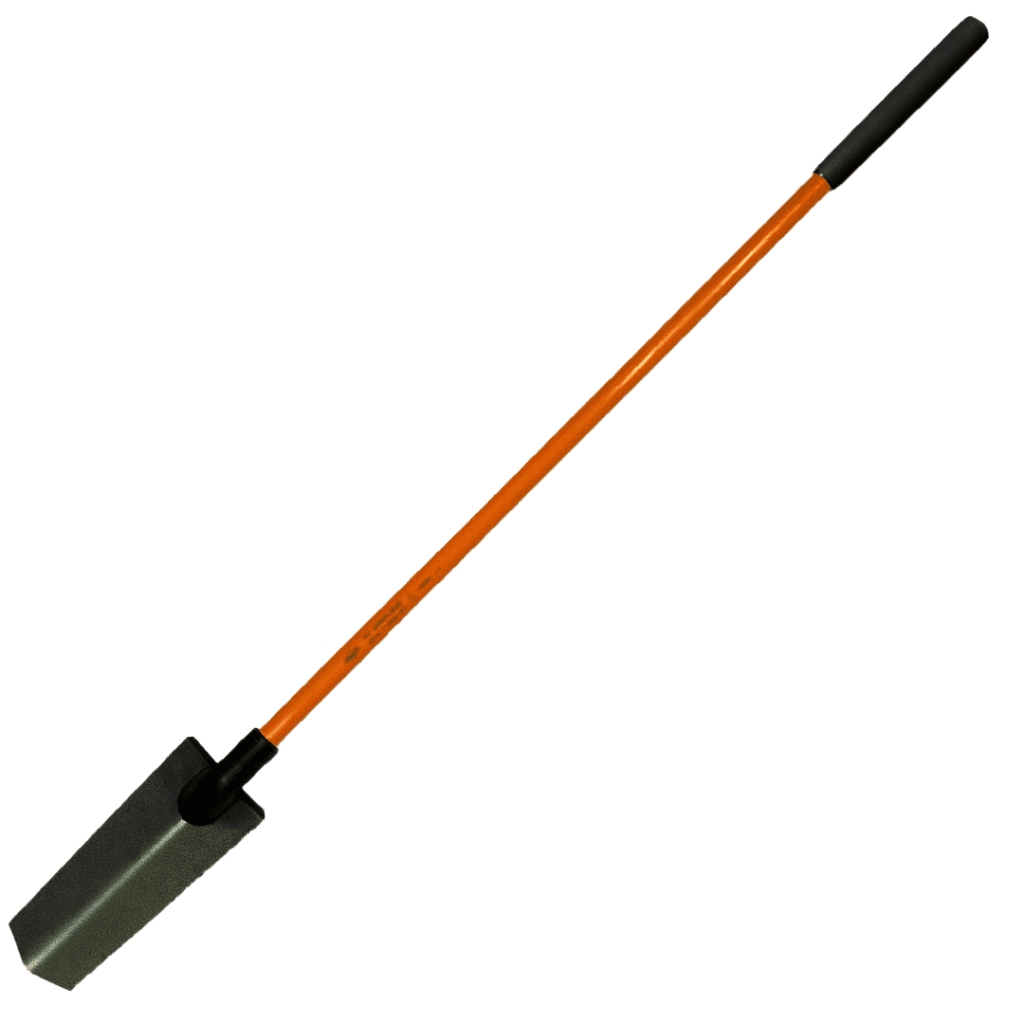 NUPLA® Non-Conductive Sharp Shooter Drain Spade with Power Pylon Solid Back Blade and 48 in Classic Fiberglass Handle