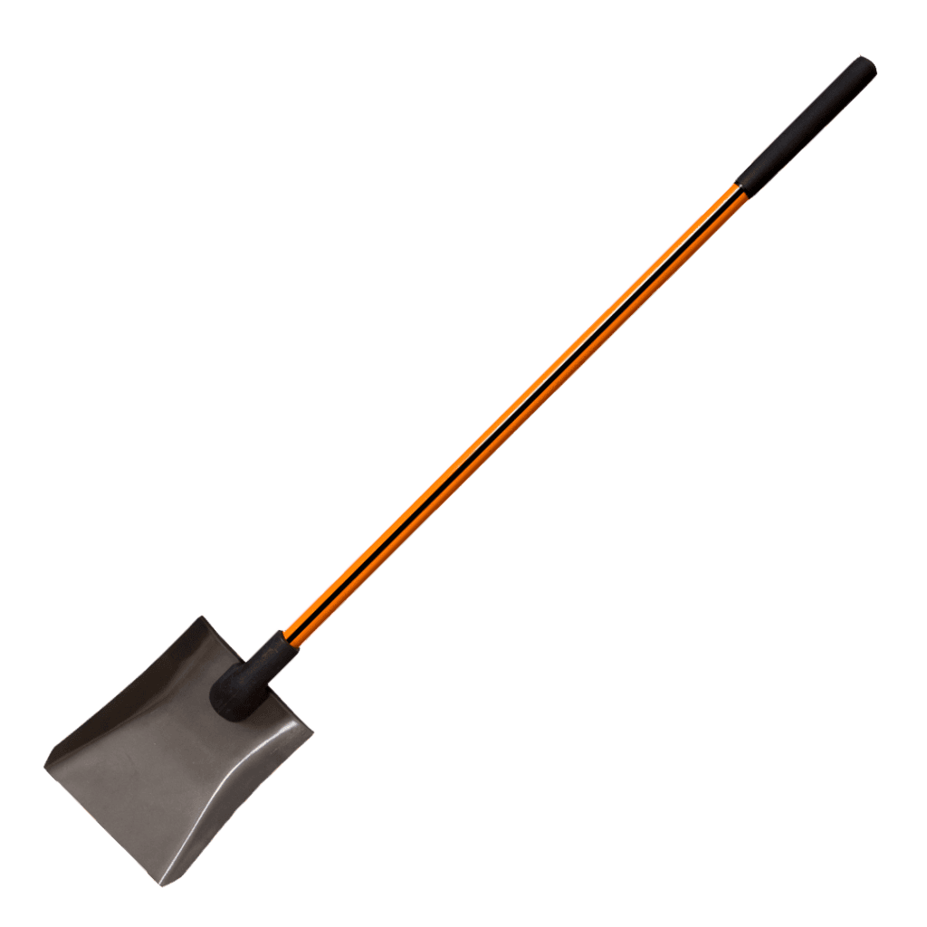NUPLA® Non-Conductive Square Point Shovel with Power Pylon Solid Back Blade and 48 in Classic Fiberglass Handle
