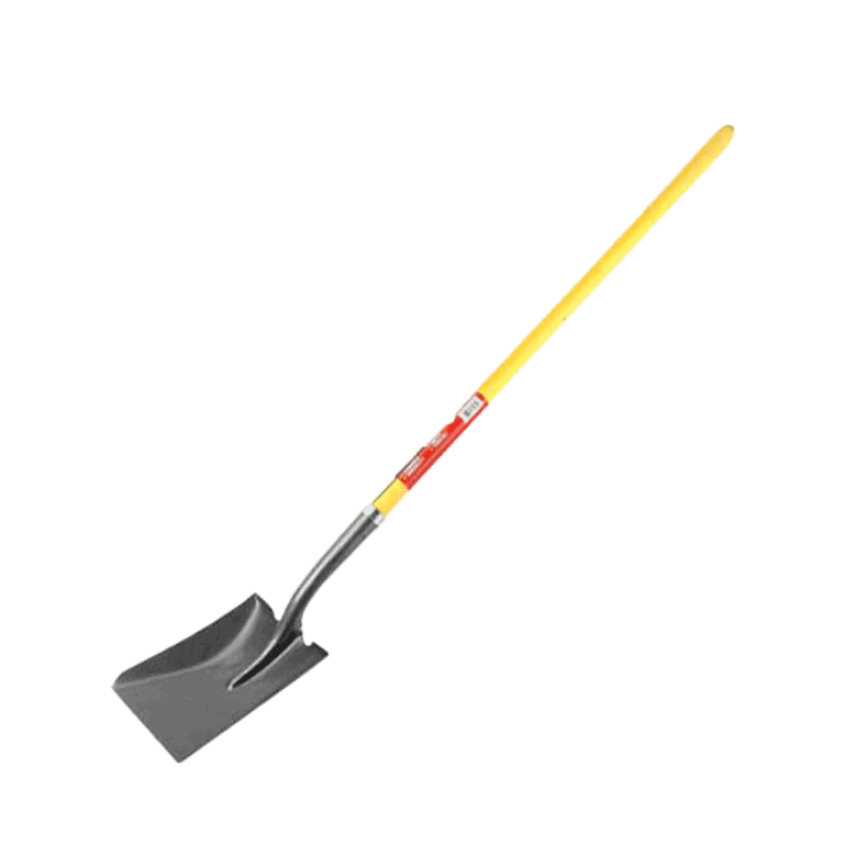 NUPLA® Square Point Shovel with 14 Gauge Blade and 48 in ERGO POWER® Fiberglass Handle