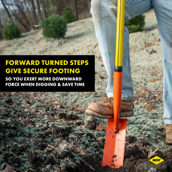 NUPLA® V-Type Trenching Shovel with 4 in Wide 14 Gauge Blade and 48 in Classic Fiberglass Handle - Image 4