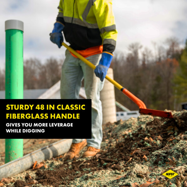 NUPLA® V-Type Trenching Shovel with 5 in Wide 14 Gauge Blade and 48 in Classic Fiberglass Handle - Image 3