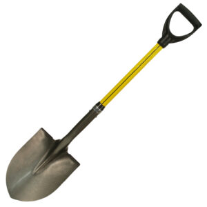 NUPLA® Round Point Shovel with 14 Gauge Blade and 30 in Classic Fiberglass Handle