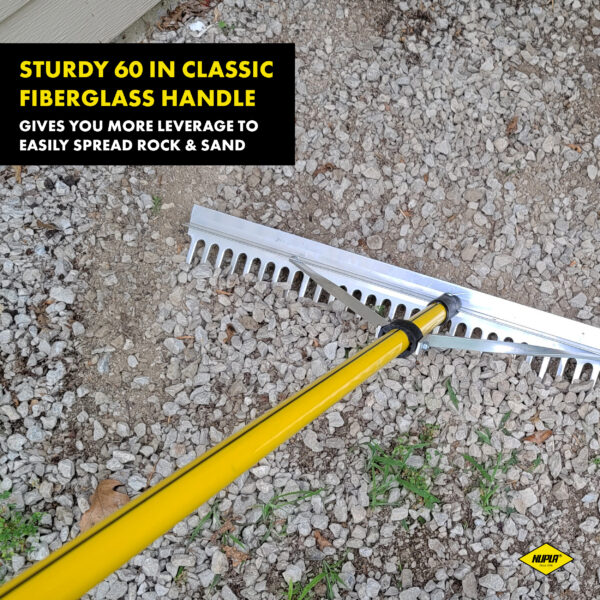 NUPLA® Heavy-Duty Landscape Rake with 60 in. Classic Fiberglass Handle - Image 2
