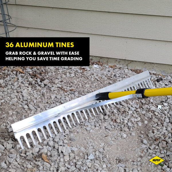 NUPLA® Heavy-Duty Landscape Rake with 60 in. Classic Fiberglass Handle - Image 3