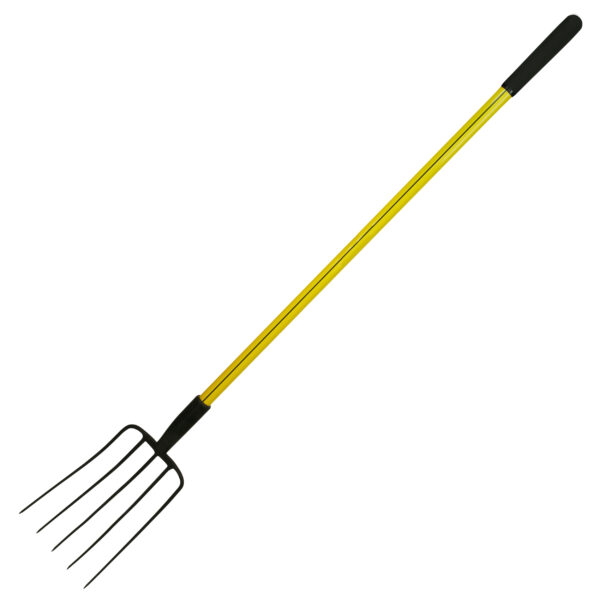 NUPLA® 5-Tine Garden Fork with Steel Tines and 54 in Classic Fiberglass Handle