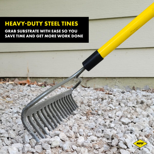 NUPLA® 16-Tine Bow Rake with Steel Tines and 60 in Classic Fiberglass Handle - Image 3
