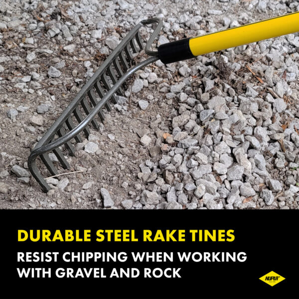 NUPLA® 16-Tine Bow Rake with Steel Tines and 60 in Classic Fiberglass Handle - Image 4